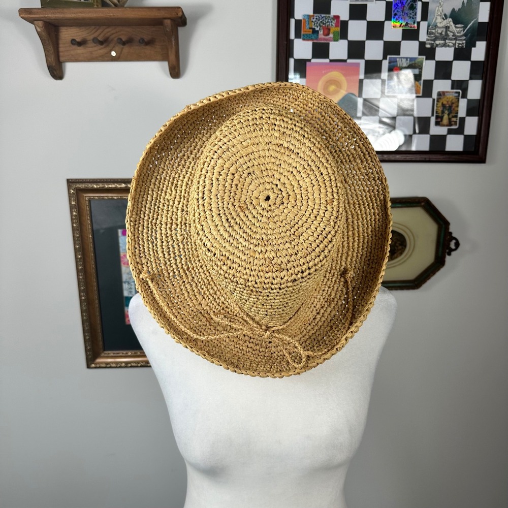 The Scala Collection Straw Woven Sun Hat - ONE SIZE Natural Fibers